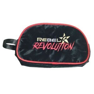 Cheer Rebel Revolution Shoe Bag BAG ONLY Black and Red Velour Mesh Zip Closure